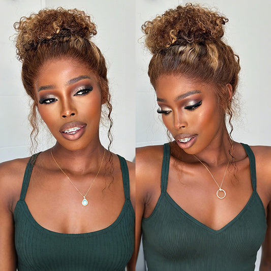 Vshow Water Wave Ombre Highlight Water Wave Human Hair Wear Go Wigs 360 Lace Frontal Wigs With Bleached Knots