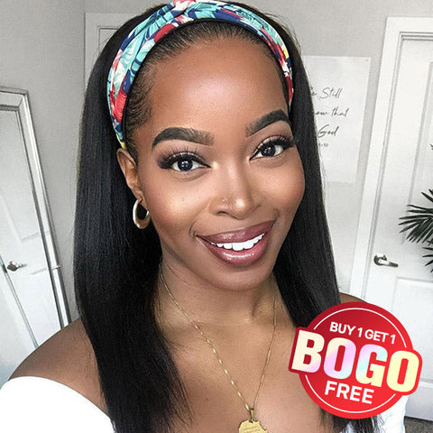 BOGO Straight Headband Wigs Glueless Human Hair Wigs For Women Easy To Install