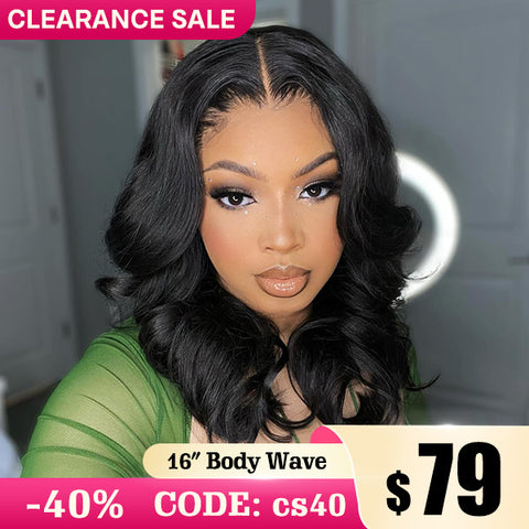 Clearance Sale Body Wave 4x4 Glueless Wear Go Wigs Pre-cut Transparent Lace Wigs Pre-plucked