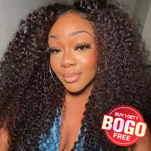 VSHOW 13x6 Lace Frontal Wigs Kinky Curly Hair 150% Density Long Curly Hair