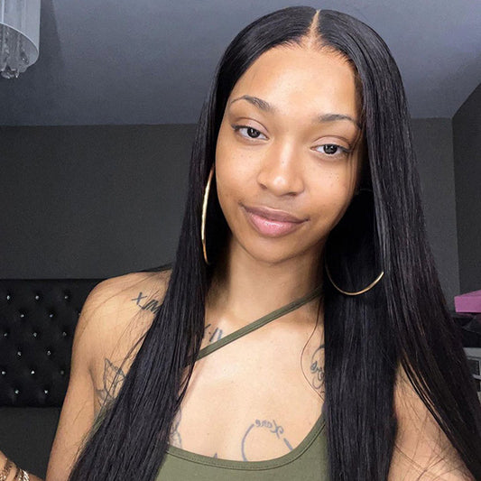 VSHOW Bleached Knots Silky Straight Human Hair Wigs 13x4 Invisible Swiss HD Lace Front Wigs