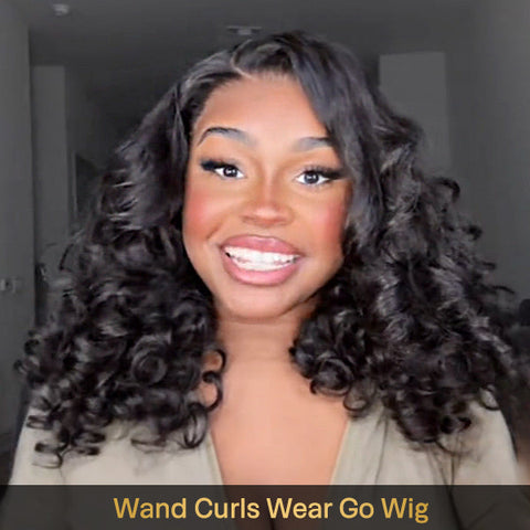 Vshow Wand Curls Wear Go Glueless Human Hair Wigs Pre-cut 4x6 HD Lace Wig