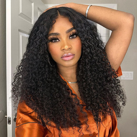 VSHOW Bleached Knots Deep Wave 13x6 Lace Frontal Wigs 250% Density Human Virgin Hair Wigs