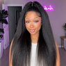 $100 Off Kinky Straight Wear Go Glueless Human Hair Wigs 180% Density Pre Cut Lace