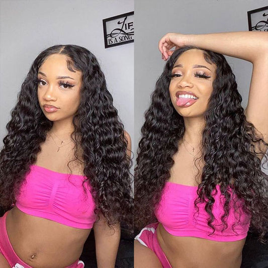 VSHOW Undetectable Invisible Swiss HD Lace Water Wave Hair 13x4 13x6 Frontal Wigs