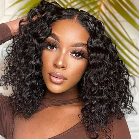 BOGO Water Wave Lace V Part Human Hair Wigs Beginner Friendly Glueless Wigs No Leave Out