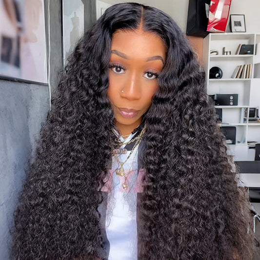 VSHOW Water Wave Mini Bleached Knots Wear Go Wigs 7x5 Larger HD Lace Wigs For Women