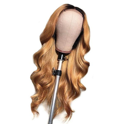 VSHOW HAIR Blonde 1b 27 Virgin Body Wave Human Hair Lace Front Wigs