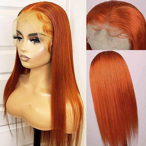 VSHOW Ginger Color Lace Front Wigs Straight Human Hair Wigs For Sale