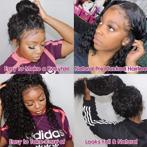 VSHOW Swiss HD Lace Wigs Deep Wave Transparent Lace Wigs and Lace Frontal Wigs