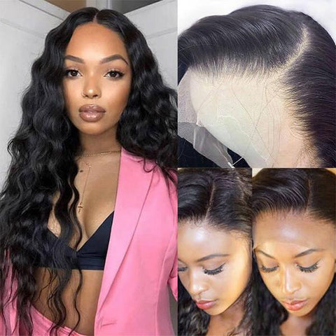 VSHOW Loose Deep Wave Lace Front Wig Swiss HD Lace Wigs Human Hair Natural and Realistic Invisible Lace Wig