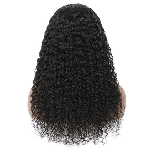 VSHOW T Part Wigs Glueless Water Wave Lace Part Wigs Deep Middle Part 4 Inch Natural Black