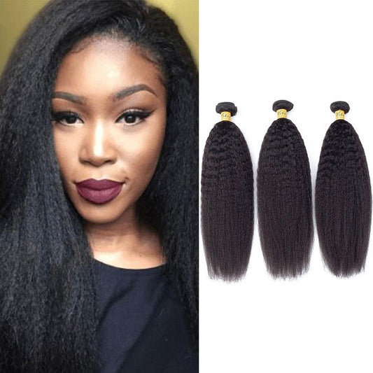 VSHOW HAIR Premium 9A Indian Human Virgin Hair YaKi Natural Black 3 Bundles Deal