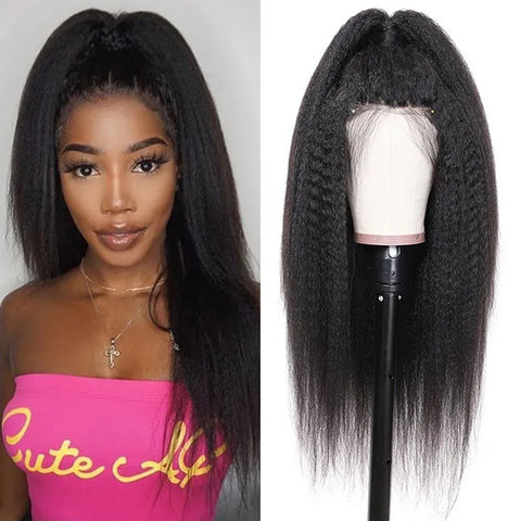 VSHOW 13x4/13x6 Transparent Lace Front Wigs Kinky Straight Hair Natural Black