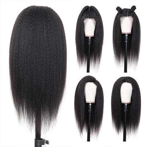 VSHOW 13x4/13x6 Transparent Lace Front Wigs Kinky Straight Hair Natural Black