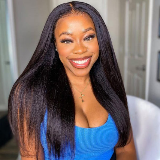 VSHOW 13x4/13x6 Transparent Lace Front Wigs Kinky Straight Hair Natural Black