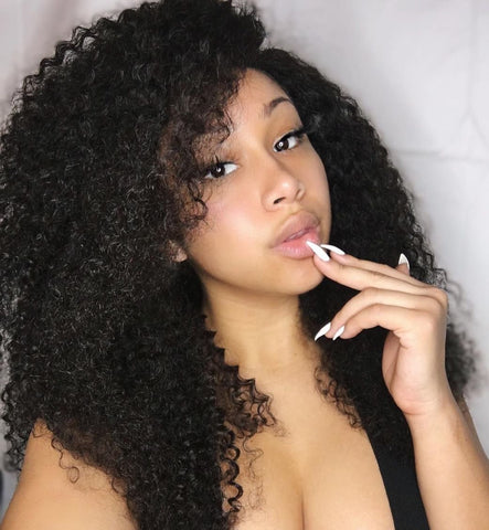 VSHOW HD Lace Front Wigs Kinky Curly Human Hair Bleached Knots Already