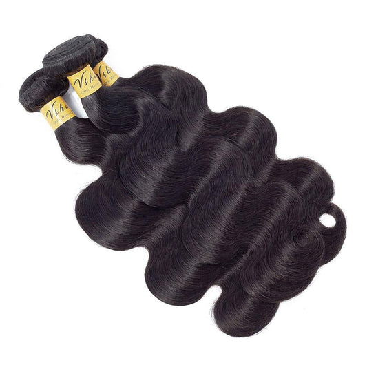 VSHOW HAIR Premium 9A Peruvian Human Virgin Hair Body Wave Natural Black 3 Bundles Deal