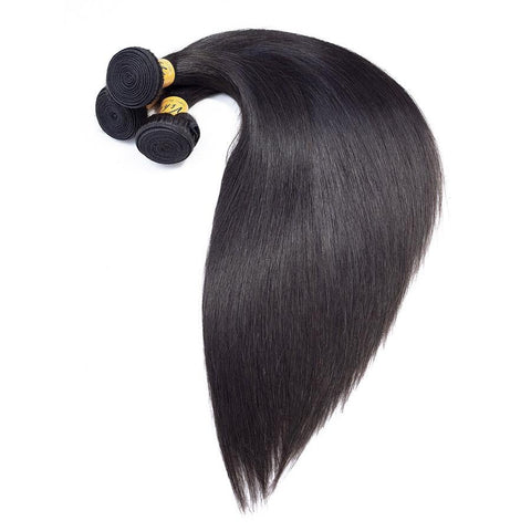 VSHOW HAIR Premium 9A Indian Human Virgin Hair Straight Natural Black 3 Bundles Deal