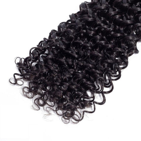 VSHOW HAIR Premium 9A Peruvian Human Virgin Hair Water Wave Natural Black 4 Bundles Deal