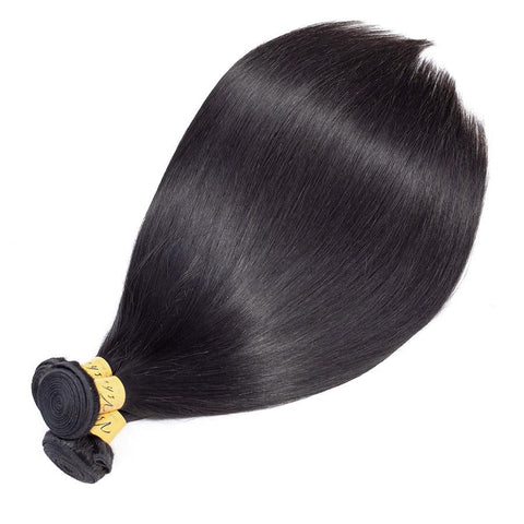 VSHOW HAIR Premium 9A Indian Human Virgin Hair Straight Natural Black 3 Bundles Deal