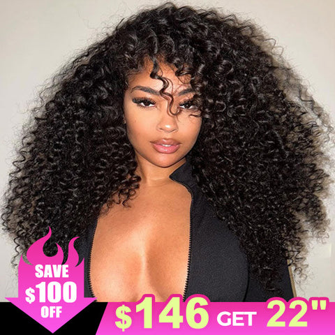 Vshow Kinky Curly Lace Front Wigs Long Hair 13x4 Lace Wigs 250% Density Full Wigs For Black Women