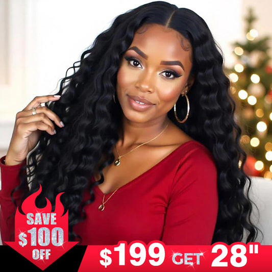 $100 Off Loose Deep Wave Wear Go Glueless Human Hair Wigs Pre Plucked Hairline