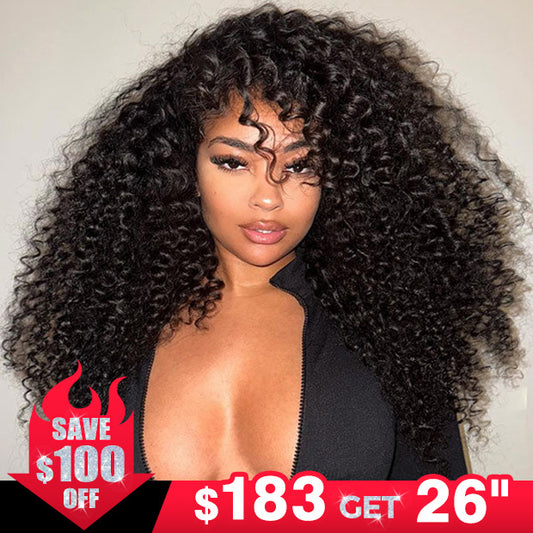Vshow Kinky Curly Lace Front Wigs Long Hair 13x4 Lace Wigs 250% Density Full Wigs For Black Women