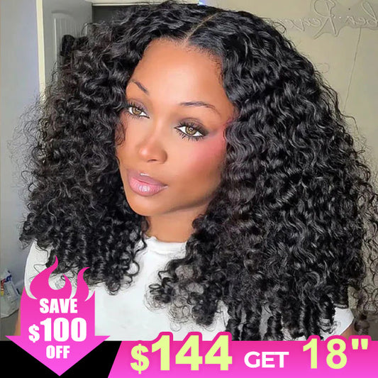 Bleached Knots Burmese Curly Hair 10x6 Pre Cut Lace Wear Go Glueless Human Hair Wigs