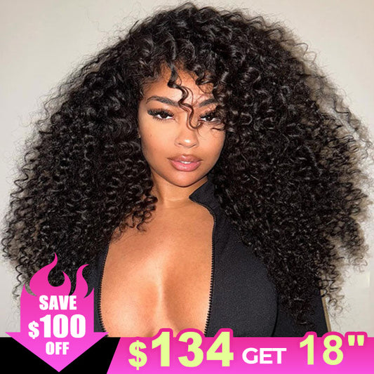 Vshow Kinky Curly Lace Front Wigs Long Hair 13x4 Lace Wigs 250% Density Full Wigs For Black Women