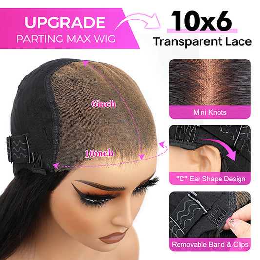 Vshow Colored Hair Butterfly Cut Layered Yaki Body Wave Human Hair Glueless Wigs 10x6 Pre Cut Lace Wear Go Wigs With Drawstring