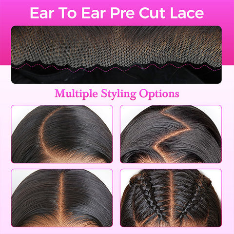 VSHOW Deep Wave 13X4 13X6 Pre Cut Lace Glueless Human Hair Wigs With Drawstring