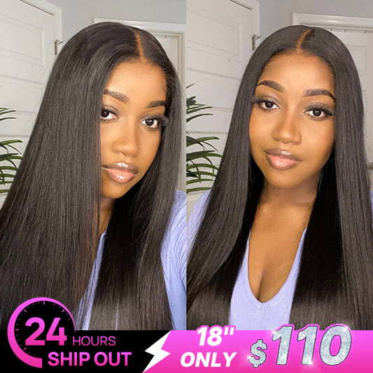 Straight Human Hair 4x6 Pre-cut HD Lace Wear Go Glueless Wigs For Beginners