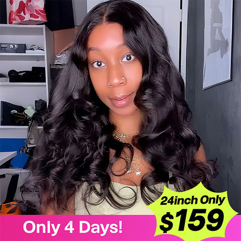 Layered Cut Pre-bleached 7x5 Wear Go Wigs 180% Density Face-Framing Body Wave Human Hair Wigs