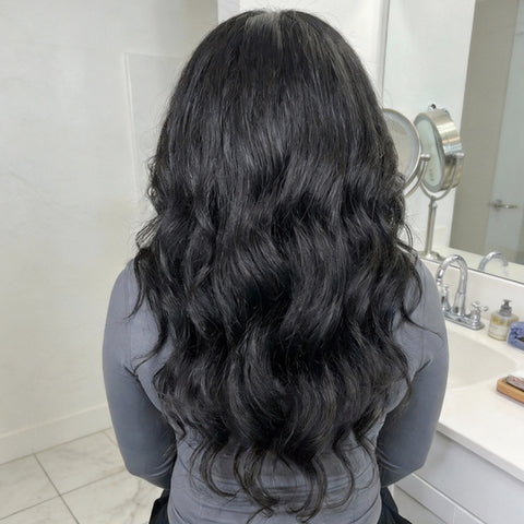 Layered Cut Blow Out Kinky Straight Human Hair Half Wigs With Drawstring Pre Styled Yaki Hair Wigs