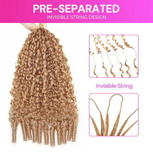 Knotless #27 Honey Blonde Burmese Curly Crochet Braid Hair For Miracle Knots Feather Soft Light Weight 50g/pack