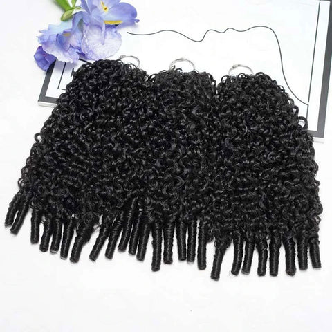 Vshow Burmese Curly Crochet Hair Natural Black Machine Made Feather Soft Curly Hair Bundles