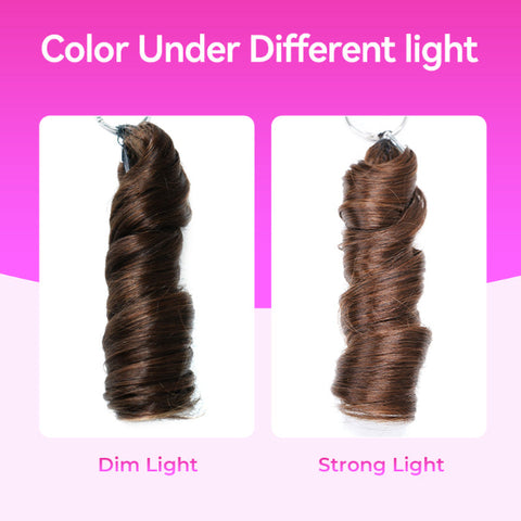 #4 Chocolate Brown Color French Curls Braid Human Hair Extensions Pre Seperated French Curly Crochet Braid Hair For Boho Braid