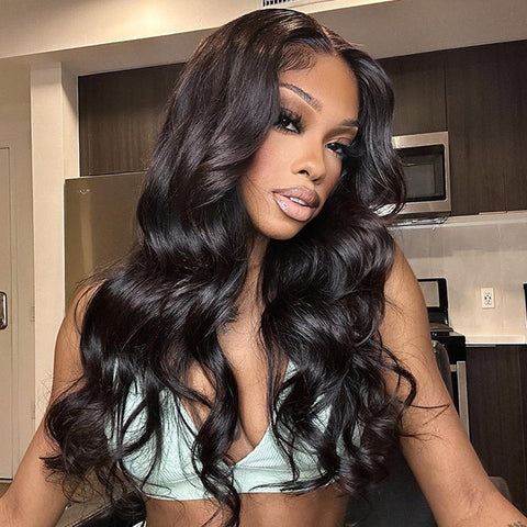 VSHOW Body Wave 4x4/5x5 Lace Closure Wigs Human Hair Bleached Knots 150% Density
