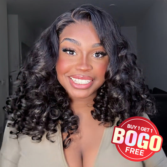 Vshow Wand Curls Wear Go Glueless Human Hair Wigs Pre-cut 4x6 HD Lace Wig