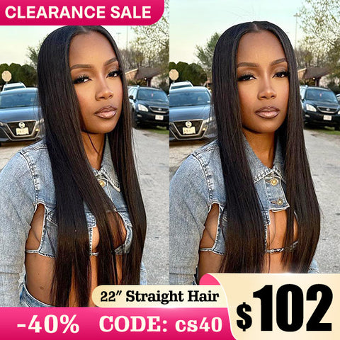 Clearance Sale Straight Human Hair 4x4 Lace Closure Wigs Transparent Lace Natural Hairline