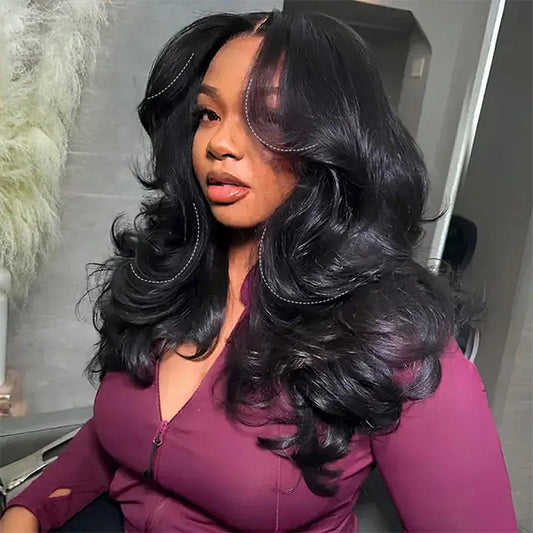 Layered Cut Pre-bleached 10x6 Wear Go Wigs 180% Density Body Wave Human Hair Wigs