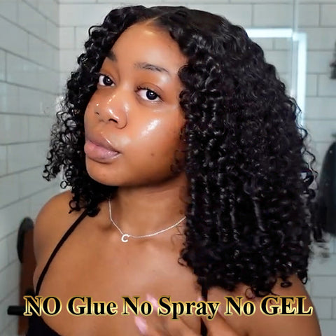 VSHOW Glueless Swiss HD Lace Wigs Wear Go Wig Kinky Curly Human Hair 180% Density