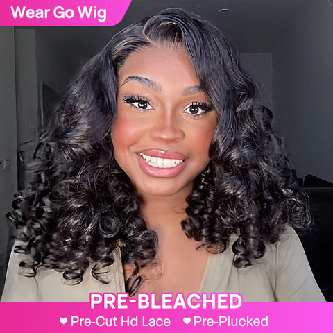 Vshow Wand Curls Wear Go Glueless Wigs 4x6 Pre-cut HD Lace With Pre Plucked Hairline