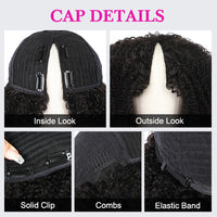 Colored V Part Wigs #2 #4 Curly Human Hair Wigs Natural Looking Guleless Wigs
