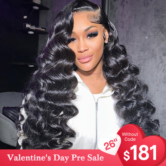 VSHOW Loose Deep Wave Lace Front Wig Invisible Swiss HD Lace Wigs 200% Density