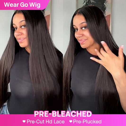 VSHOW Glueless Swiss HD Lace Wigs Wear Go Wig 4x6 Closure Wigs Human Hair 180% Density