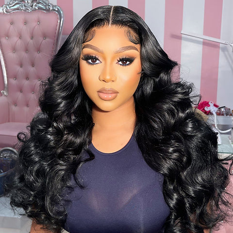 VSHOW Body Wave 360 Full Lace Frontal Wigs Bleached Knots Human Hair Wigs Snug Fit Invisible Drawstring