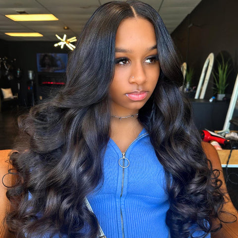 VSHOW Body Wave 360 Full Lace Frontal Wigs Bleached Knots Human Hair Wigs Snug Fit Invisible Drawstring