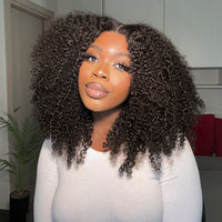 Vshow Bleached Knots Afro Curly Wear Go Wig Ready To Wear HD Lace Glueless Human Hair Wigs